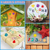 492 Pieces 1 Inch Wooden Alphabet Letters Unfinished Wood Numbers Small Wooden Craft Letters Blank Wood Heart Star Paw for Home Decor Spelling Vicenpal