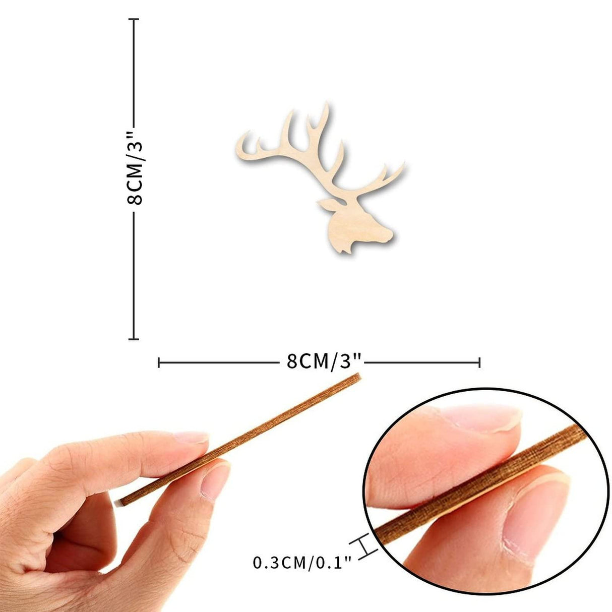 Elk Head Antlers Wood Craft Unfinished Wooden Cutout Art DIY Wood Sign Inspirational Wall Plaque Rustic Wall Art Decor for Home Bathroom Indoor Arupkeer