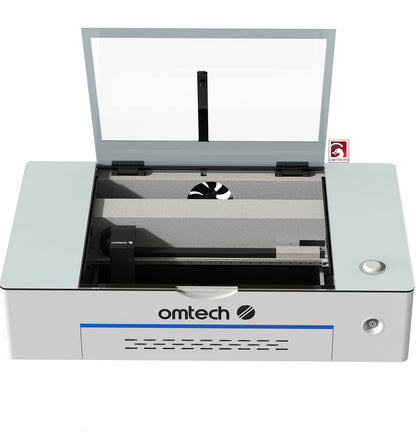 OMTech 50W Desktop Laser Engraver with LightBurn, 12x20 CO2 Laser Engraving Machine with 2 Rotary Axes 5MP Camera Fume Extractor Water Chiller, Polar - WoodArtSupply