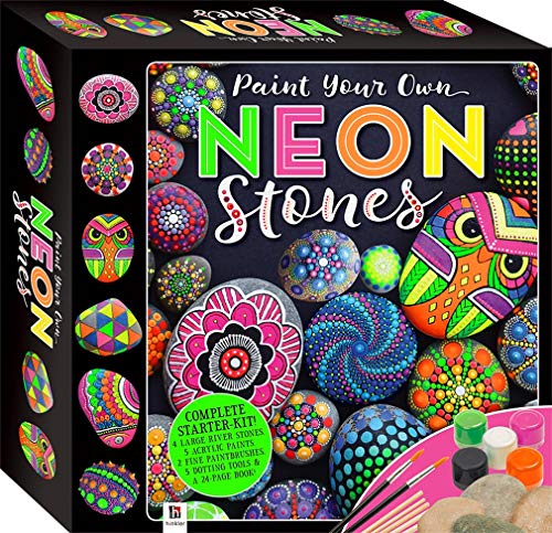 Paint Your Own Neon Stones-This Complete Starter Kit includes all you need to create Vibrant, Three-Dimensional Art to display in your Home or Garden Hinkler