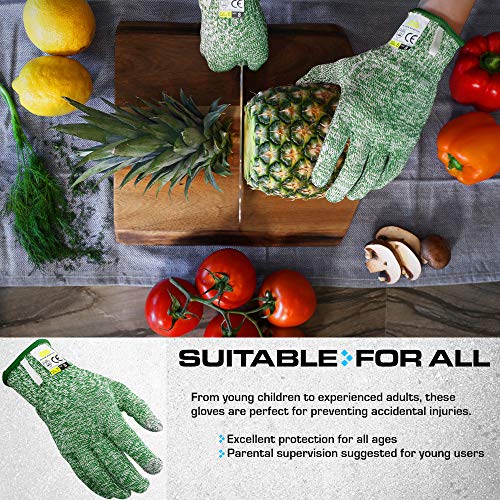 Glove Station Ultra Durable Series Cut Resistant Gloves - Cutting Gloves for Chefs, BBQ and Cooking - Level 5 Protection; Food Grade Safe Cut Proof Glove Station