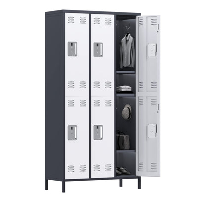 Aobabo Metal Storage Locker for Office Gym Bedroom Dormitory,6 Doors Steel Storage Locker Cabinet for Employees,Industrial Storage Locker with 1