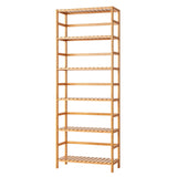FOTOSOK 6-Tier Adjustable Bamboo Shelf Bookcase – Elegant Free Standing Storage Unit for Home & Garden FOTOSOK