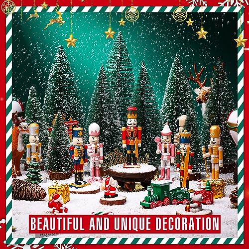 57 Pcs Christmas Unfinished Nutcracker Figures Set Include 18 Wooden Unpainted Nutcracker Soldier Ornament with Paint Brushes Beards and Paint Strips - WoodArtSupply