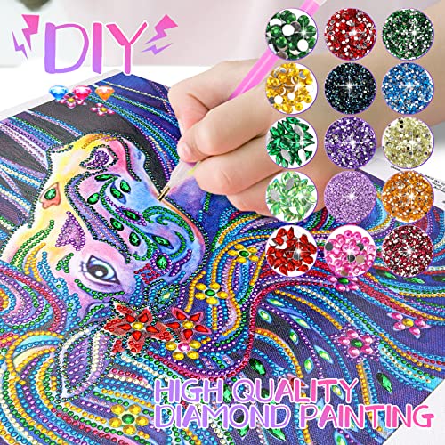 TOY Life 5D Diamond Painting Kits for Kids with Wooden Frame - Diamond Arts  and Crafts for Kids Ages 6-8-10-12 Gem Art Painting Kit Girls Unicorn Crafts  - Unicorn Diamond Painting Kits
