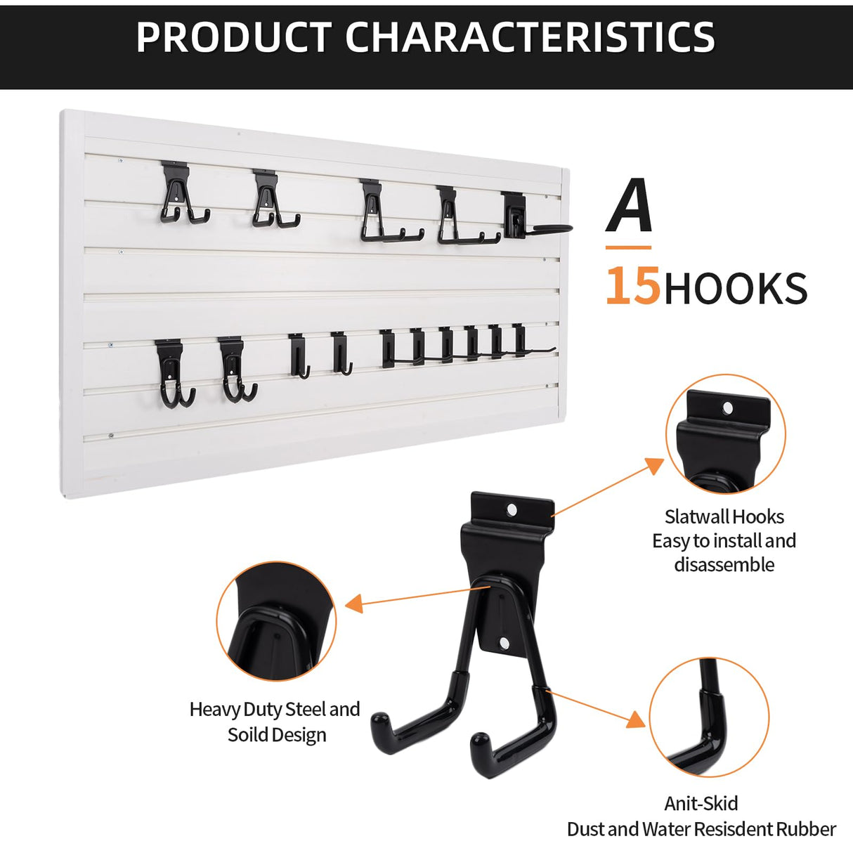 Slatwall Panels 4x8 ft with 15pcs Slat Wall Accessories, Slat Wall Paneling Garage Wall Organizer, PVC Wall Panels Pegboard with Slatwall Hooks, FRAYSCENT