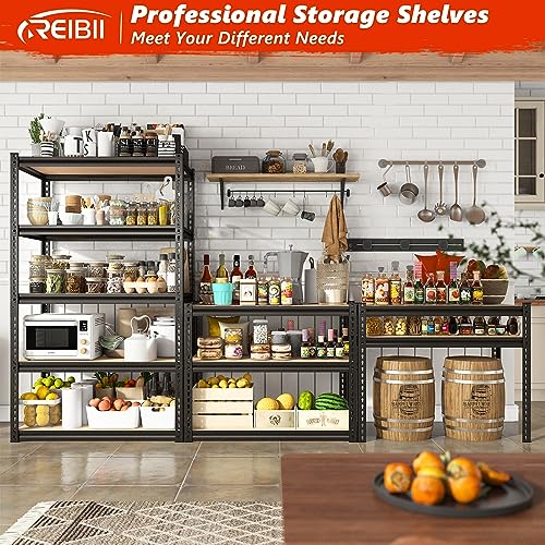 Heavy Duty 72" REIBII Garage Shelving Unit - 2000LBS Adjustable 5 Tier Storage Solution REIBII