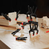 WORKPRO 16-Piece Nylon Spring Clamp Set-4pc 6-1/2", 6pc 4-1/2" , 6pc 3-3/8", for Woodworking, Photography Studios and DIY Works, Black WORKPRO