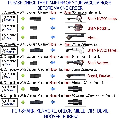 Universal Vacuum Hose Adapter Kit Reducer Attachment Set Converter from 1 1/2 inch to 1 1/4 inch from 1 3/8 inch to 1 1/4 inch Dust Hose Port Adapter VACEXT