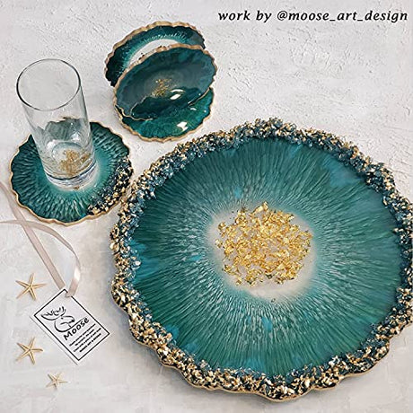 RESINWORLD 13 inches Large Silicone Tray Mold, Big Geode Silicone Mold for Resin, Irregular Shaped Round Resin Geode Tray Molds for Making Resin ResinWorld