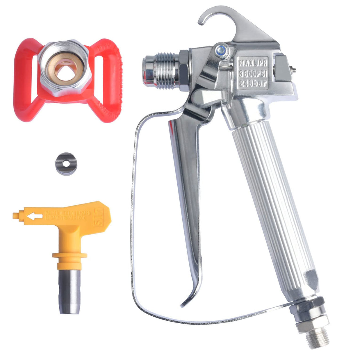 JWGJW Airless Paint Spray Gun & 517 Tip Suitable for All airless Paint Spraying Machines, Swivel Joint & High Pressure 3600 PSI (JW-122532) JWGJW