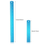 Stainless Steel Ruler and Metal Rule Kit with Conversion Table (Blue, 12 Inch, 6 Inch) EBOOT