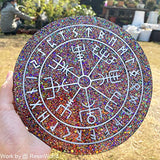 ResinWorld Rune Set Mold for Resin, Viking Divination Runes Resin Mold, Large Viking Rune Compass Silicone Mold, Rune Coaster Tray Mold, Runes Dice ResinWorld