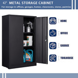 Anwick Metal Storage Cabinet with Locking Doors and 2 Adjustable Shelves, Small Lockable Steel Utility Cabinets for Home Office Garage Basement Anwick