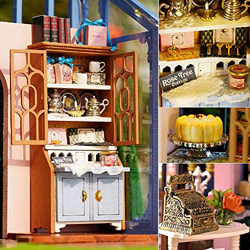 TuKIIE DIY Miniature Dollhouse Furniture Kit, 1:24 Scale Creative Room Wooden Doll House Accessories Plus Dust Proof & Music Movement for Kids Teens TuKIIE