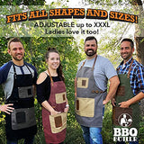 BBQ Butler Grill Apron - Adjustable Canvas Cooking Apron - XXL - Heavy Duty Smoker Apron - Grey BBQ Butler