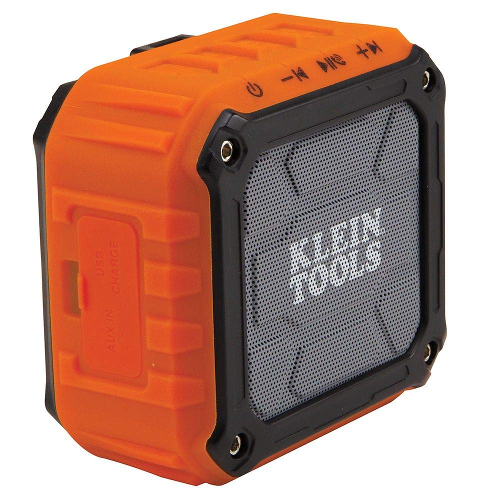 Klein Tools AEPJS1 Bluetooth Speaker & 55580 Stainless Steel Tumbler with Flip-top Lid, Insulated 20 oz. Tradesman's Double Wall Vacuum Mug, Klein Tools