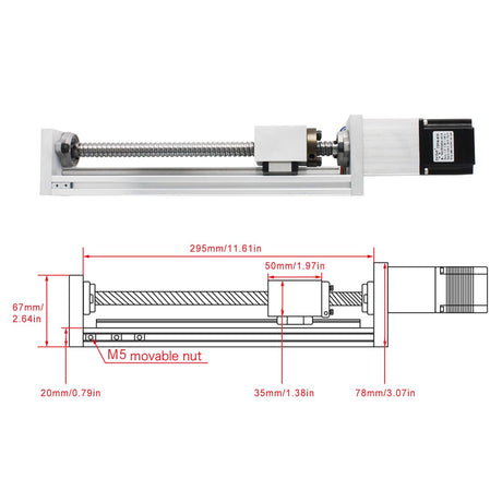 RATTMMOTOR ZBX80 200mm Stroke CNC Linear Stage Motion Actuator X Y Z Axis Linear Slide Rail Aluminum Alloy Cross Sliding Table Linear Rail Guide RATTMMOTOR