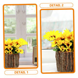 Amosfun 2pcs Wood bark Flower Pot Rustic Flower Pot Flower Arrangement Bucket Tree Planter Flower Storage Pot Flower Planting pots Flower Barrel Amosfun