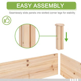 Crownland Outdoor Gardens 8 ft Raised Garden Bed Wooden Patio Raised Beds Backyard Elevated Planter Box Grow Vegetables Fruits Herb Yard Fast Easy Crownland