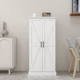 Locsear Kitchen Pantry Storage Cabinet w/LED, 50" Pantry Cabinets w/Doors and Shelves, Freestanding Pantry Cupboard for Kitchen, Dinning Room, Living Locsear