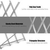 IRONMAX Folding Saw Horse, 220 LBS Heavy Duty Steel Sawbuck w/ Sawtooth for Log Firewood, Adjustable Lightweight Sawhorse Wood Cutting Stand IRONMAX