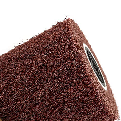 120x100x19mm Non-Woven Abrasive Wire Drawing Polishing Burnishing Wheel Flap Brush for Surface Treatment Stainless Steel, Aluminum, Copper, and More - WoodArtSupply