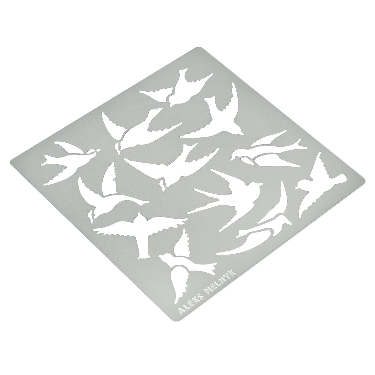 Aleks Melnyk No.468 Metal Stencil, Many Swallows Fly in The Sky, Birds, Animals, Small Stencil, 1 PC, Template for Wood Burning, Engraving, Crafting, Aleks Melnyk