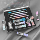 Mr. Pen- Pastel Mechanical Pencil Set with Black Lead and Eraser Refills, Clear Barrel, 0.3, 0.5, 0.7, 0.9, 2mm, Pastel Mechanical Pencils, Cute Mr. Pen