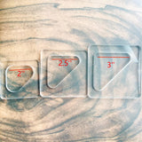 Triangle Cutting Board and Charcuterie Board Handle Template, Laser Cut Acrylic Router Template, Woodworking Router Template (2'') Phocaea