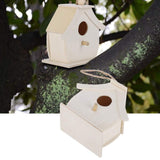 Mokernali 4 Mini Wooden Birdhouses, Hanging Birds Nest Ornaments, 7x4x7cm Outdoor Birdhouse, Charming Decoration for Outdoor Garden, Balcony and Mokernali