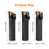 BEAMNOVA 3PCS 5/8" CNC Metal Indexable Lathe Tools Sets Holder MTJNR1616H16, MWLNR1616H08, MCLNR1616H12 Blades WNMG431, CNMG431, TNMG331 BEAMNOVA