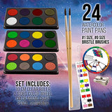 U.S. Art Supply 163-Piece Mega Deluxe Art Painting, Drawing Set in Wood Box, Desk Easel - Artist Painting Pad, 2 Sketch Pads, 24 Watercolor Paint U.S. Art Supply