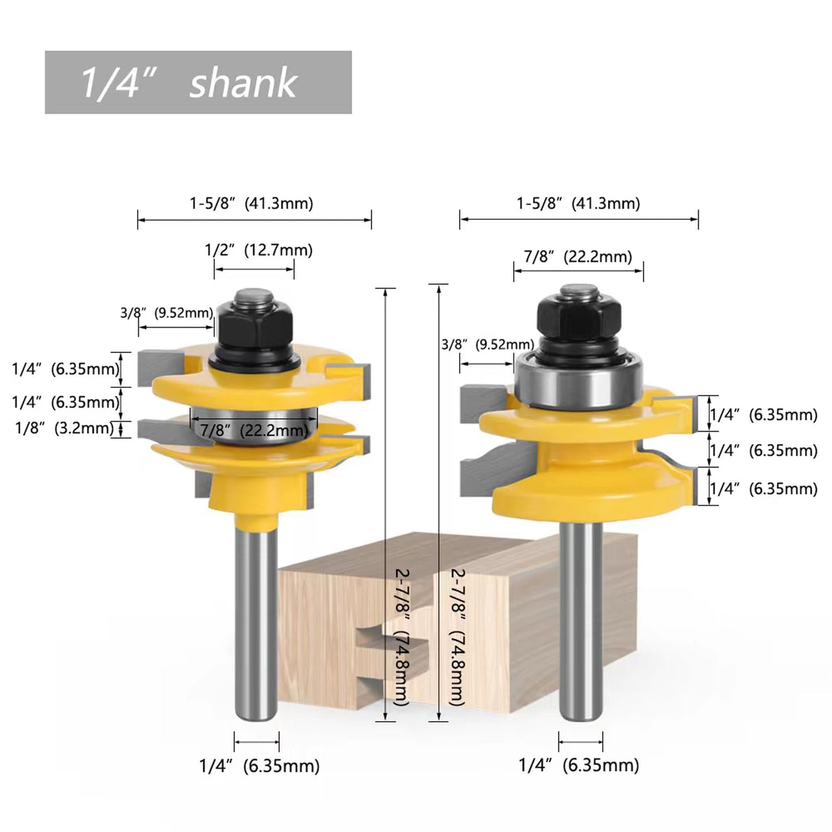 TOEVER 3PCS Router Bit Set, 1/4 Inch Shank Raised Panel Cabinet Door Making Router Bits, Ogee Rail and Stile Router Bit Set for Woodworking,CNC Wood TOEVER