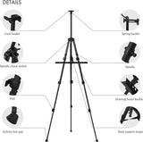 Artify 66 Inches Double Tier Easel Stand, Adjustable Height from 22-66”, Tripod for Painting and Display with a Carrying Bag, Pack, Black ARTIFY art supplies