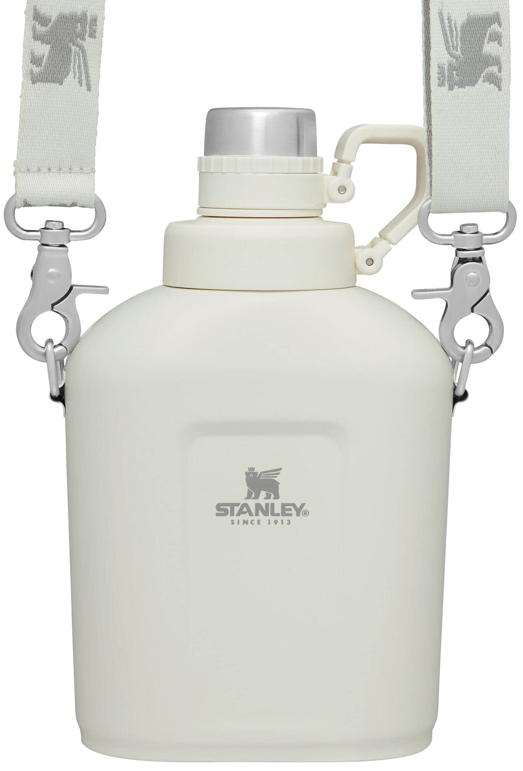 Stanley Legendary Classic Canteen Water Bottle - 1.1 QT - Stainless Steel Canteen with Strap and Leakproof Lid - Dishwasher Safe and BPA-Free, Cream STANLEY