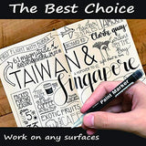 FLYMAX Black Acrylic Paint Pen, 6 Pack 0.7mm Acrylic Black Permanent Marker Black Paint Pen for Glass Ceramic Rock Leather Plastic Stone Metal Canvas FLYMAX