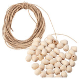 DIY Wooden Egg Shaped Bead Garland Kit by Factory Direct Craft Make Your Own Beaded Garland for Christmas and Easter Decorating - 9 Feet Long Factory Direct Craft