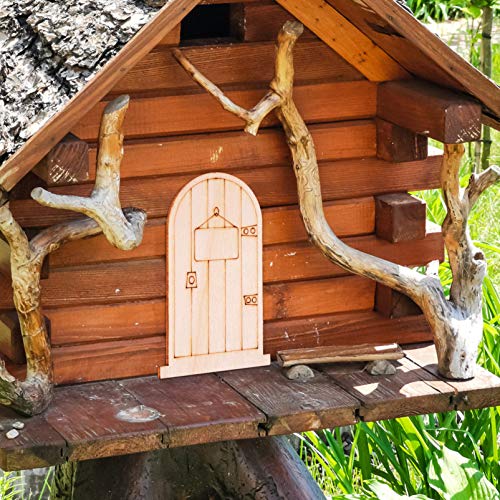 VOSAREA 50PCS Fairy Theme Mini Doors Wooden Miniature Doors Wood Fairy Garden Doors for Art and Crafting VOSAREA