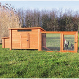 TRIXIE Outdoor Run with Cover, Chicken Cage, Chicken Backyard, Playground, Brown, 45.25 x 26.75 x 27.75 inches TRIXIE