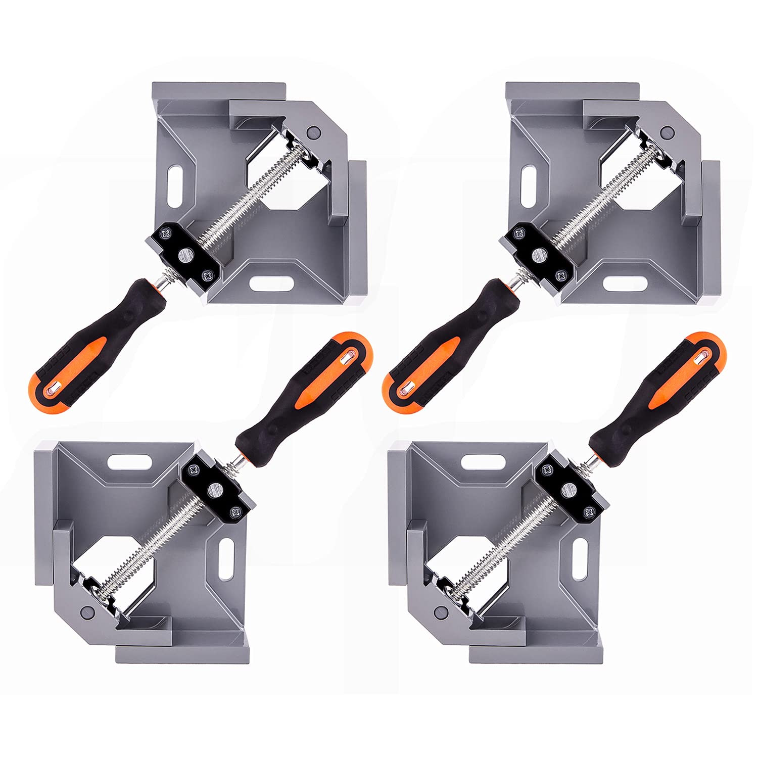 WYQYQ 4pcs Corner Clamp - Right Angle Clamp 90 Degree Wood Clamps For Woodworking, With Adjustable Swing Jaw Aluminum Alloy Frame Clamps, For WYQYQ
