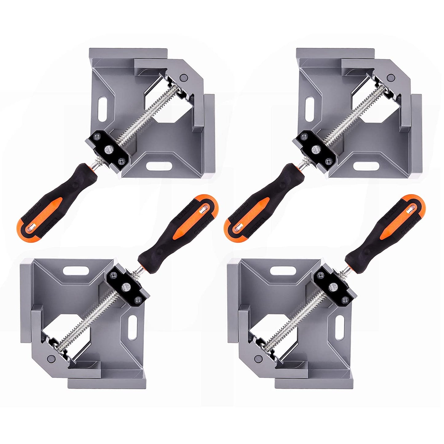 WYQYQ 4pcs Corner Clamp - Right Angle Clamp 90 Degree Wood Clamps For Woodworking, With Adjustable Swing Jaw Aluminum Alloy Frame Clamps, For