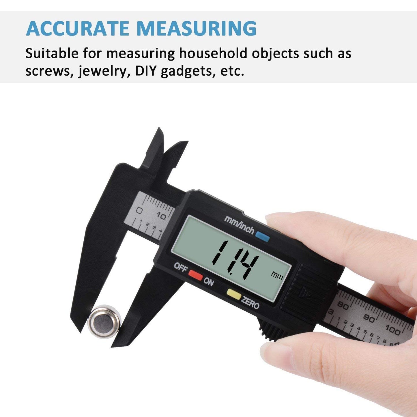 Digital Caliper, Adoric 0-6" Calipers Measuring Tool - Electronic Micrometer Caliper with Large LCD Screen, Auto-Off Feature, Inch and Millimeter