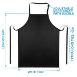Gotega Waterproof Rubber Vinyl Apron 40" Heavy Duty Chemical Work Apron Durable with Adjustable Bib Apron for Dishwashing Black Gotega