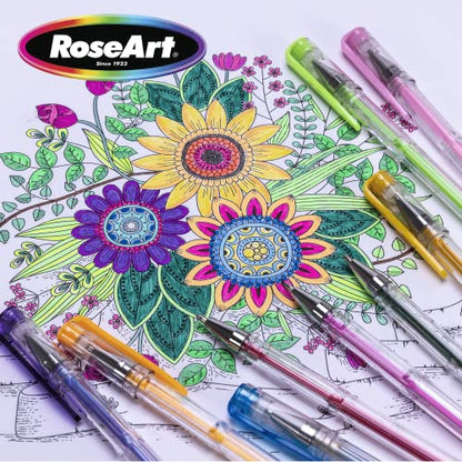 RoseArt Premium 100ct Gel Pen Set Great for Artists, Teachers, Students Featuring Classic, Neon, Pastel, Glitter, Metallic, Neon Glitter and Swirled