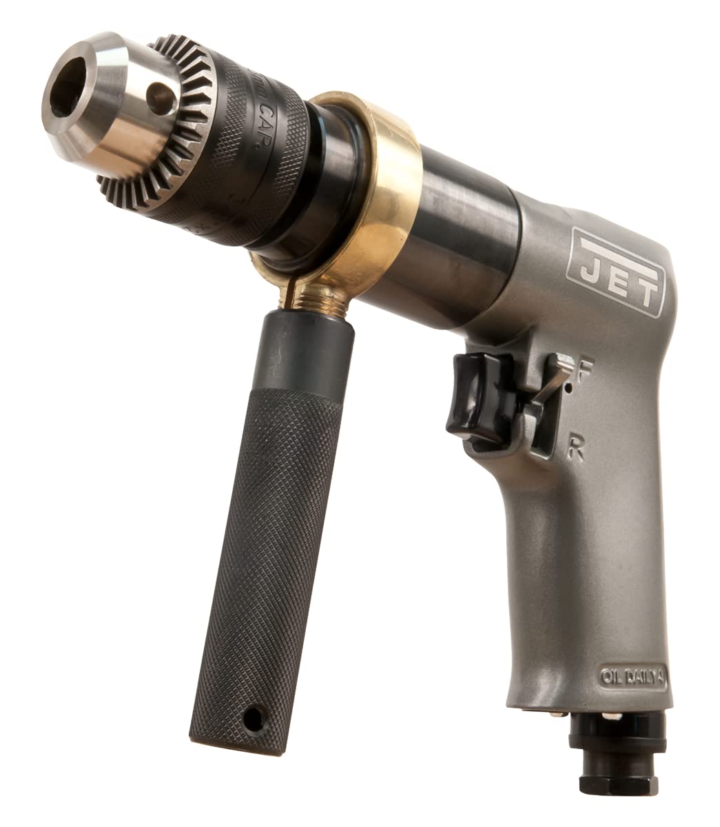 JET 1/2-Inch Pneumatic Reversible Drill, 800 RPM (JAT-601) - WoodArtSupply