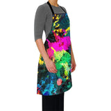 Mount Hour Colorful Paint Splatter Women Apron, for Gift Cooking Paint Mount Hour