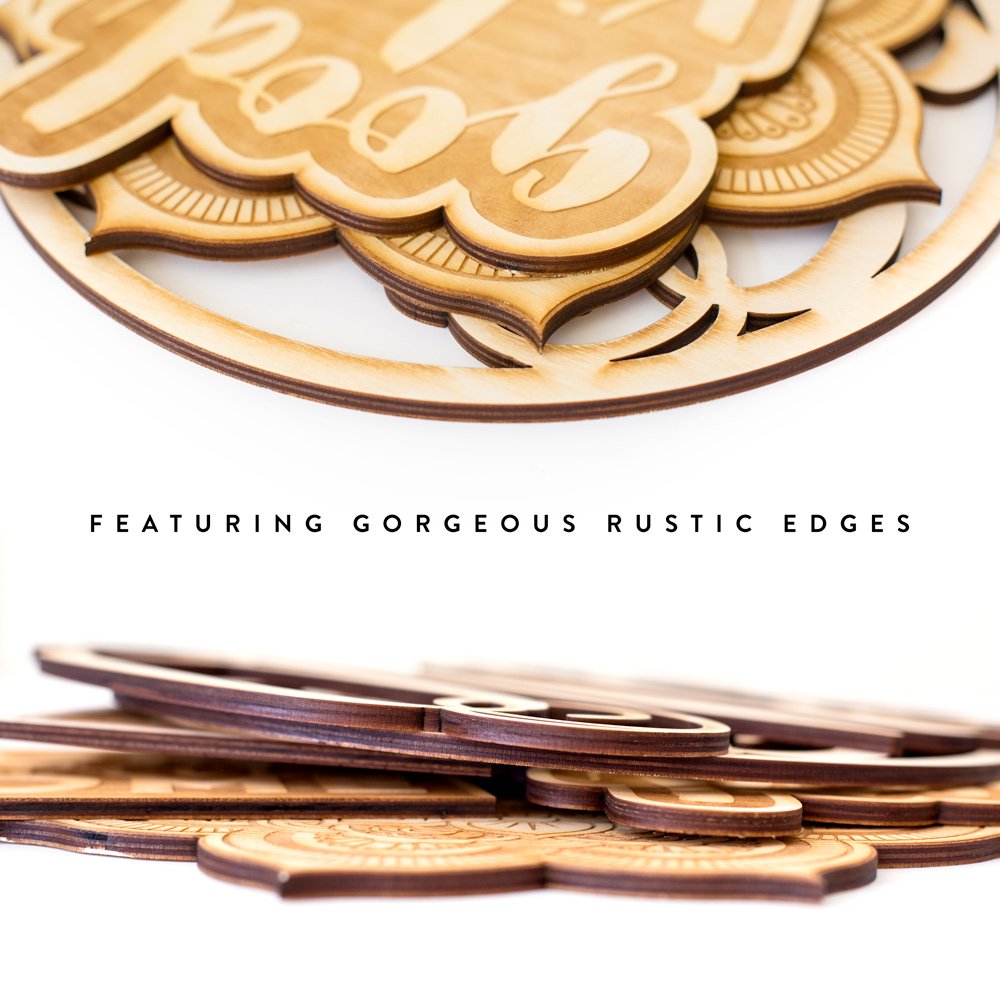 Woodums Fearless Script Word Wood Sign Home Décor Wall Art for Gallery Wall - Unfinished 12" Wide x 5" Tall Woodums