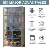 idhhco Curio Display Cabinet, 5 Tier Storage Cabinet with Acrylic Glass Door, Collectibles Toy Organizers Rack & Display Shelf, Kids Bookcase for idhhco