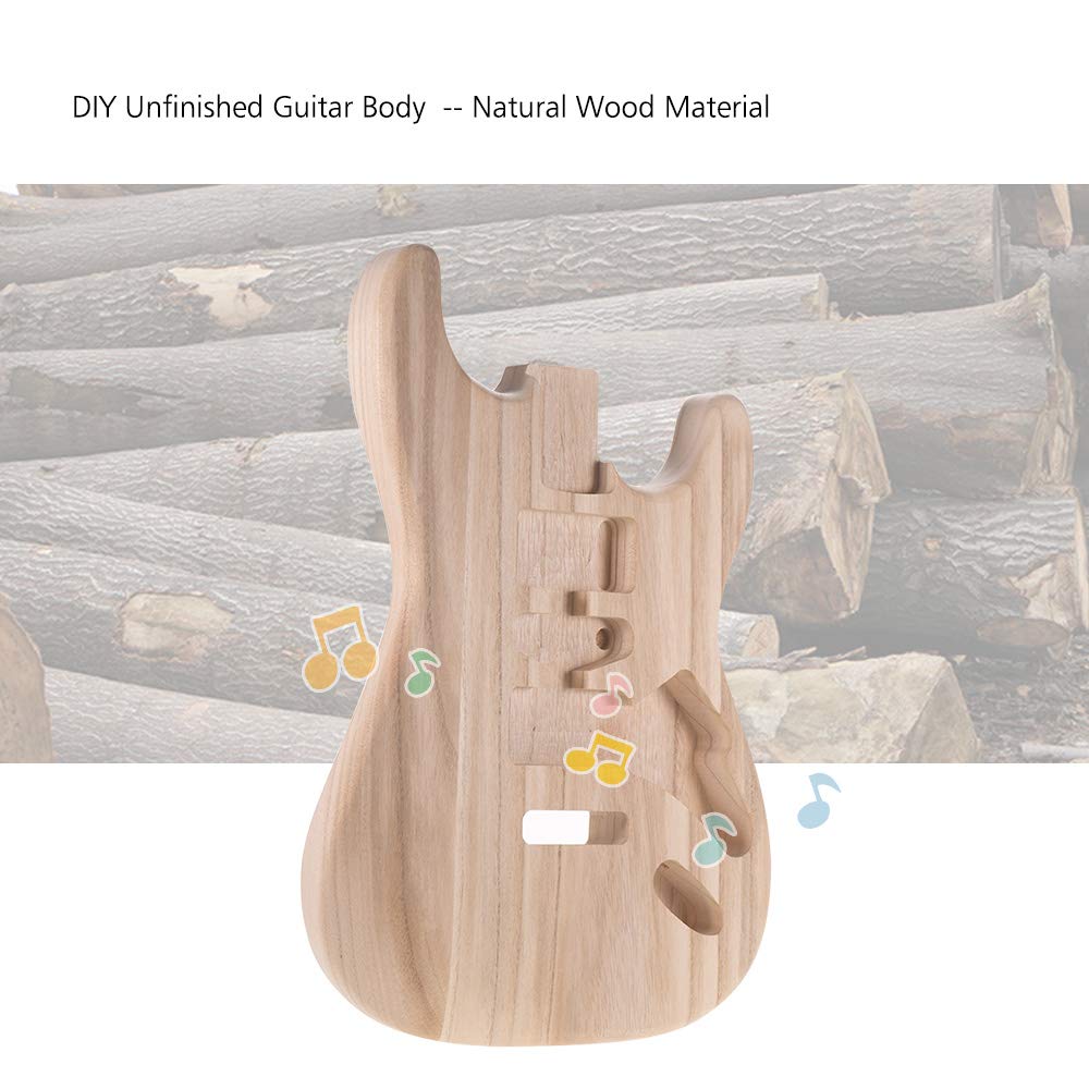 Btuty ST01-TM Unfinished Handcrafted Guitar Body Candlenut Wood Electric Guitar Body Guitar Barrel Replacement Parts Btuty